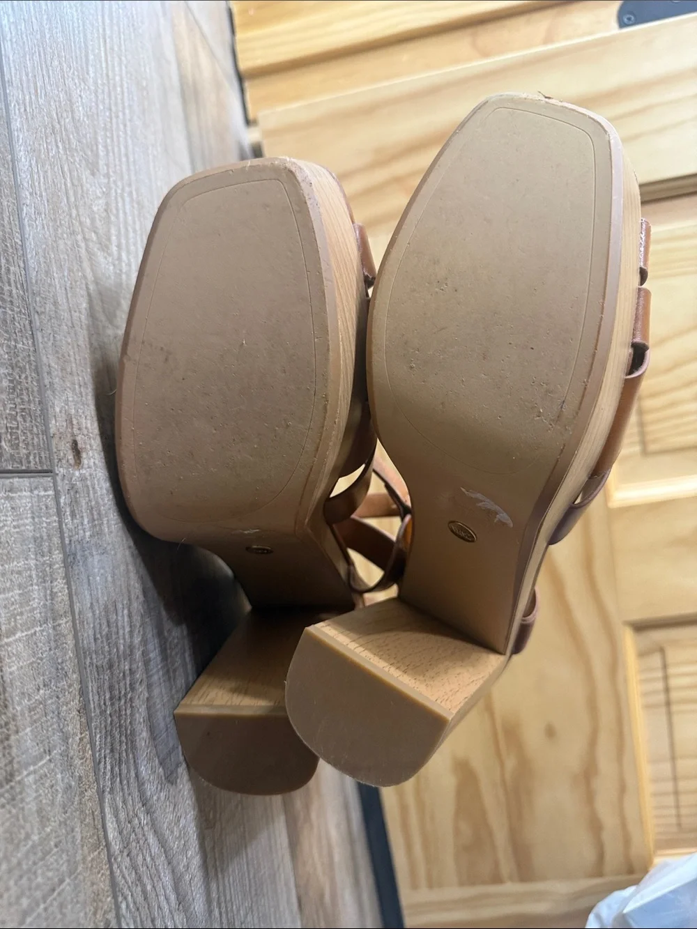 Zara Chunky Platform Sandals - Brown